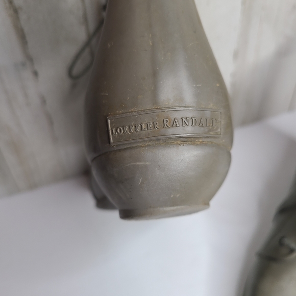 Loeffler Randall Grey Lace Up Rubber Rain Boots Preowned Size 10 Ladies - Picture 7 of 16